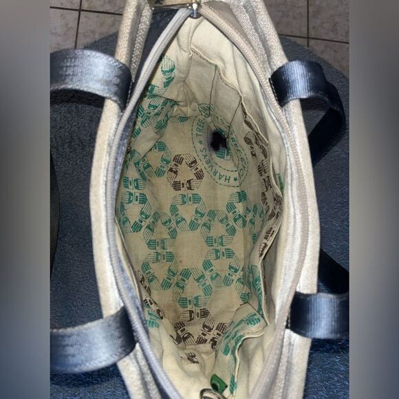 Vintage Harvey's Original Seatbelt Bag Treecycle Tote Double Handles - Picture 7 of 11